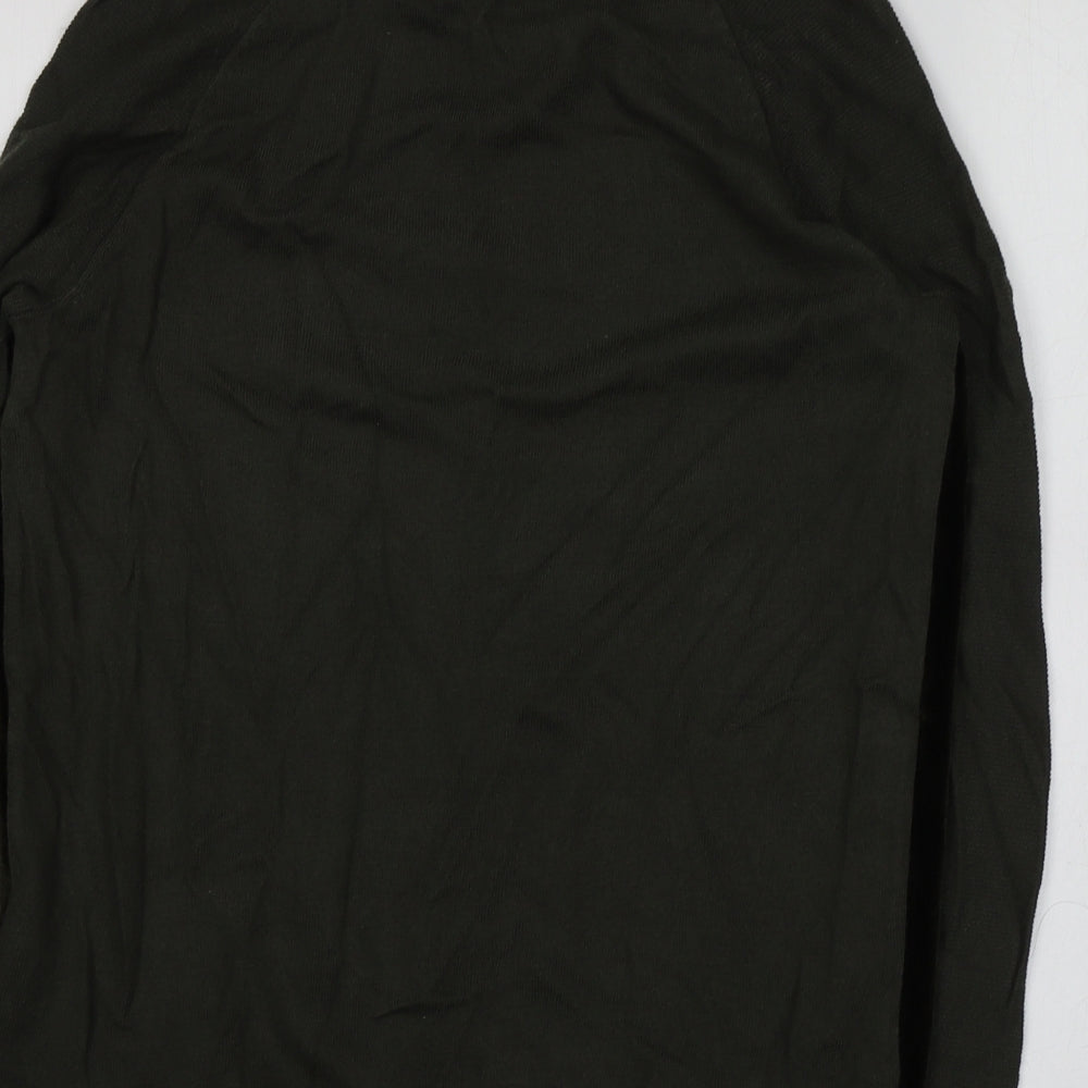 Pewr Una Womens Green Round Neck Viscose Pullover Jumper Size 12