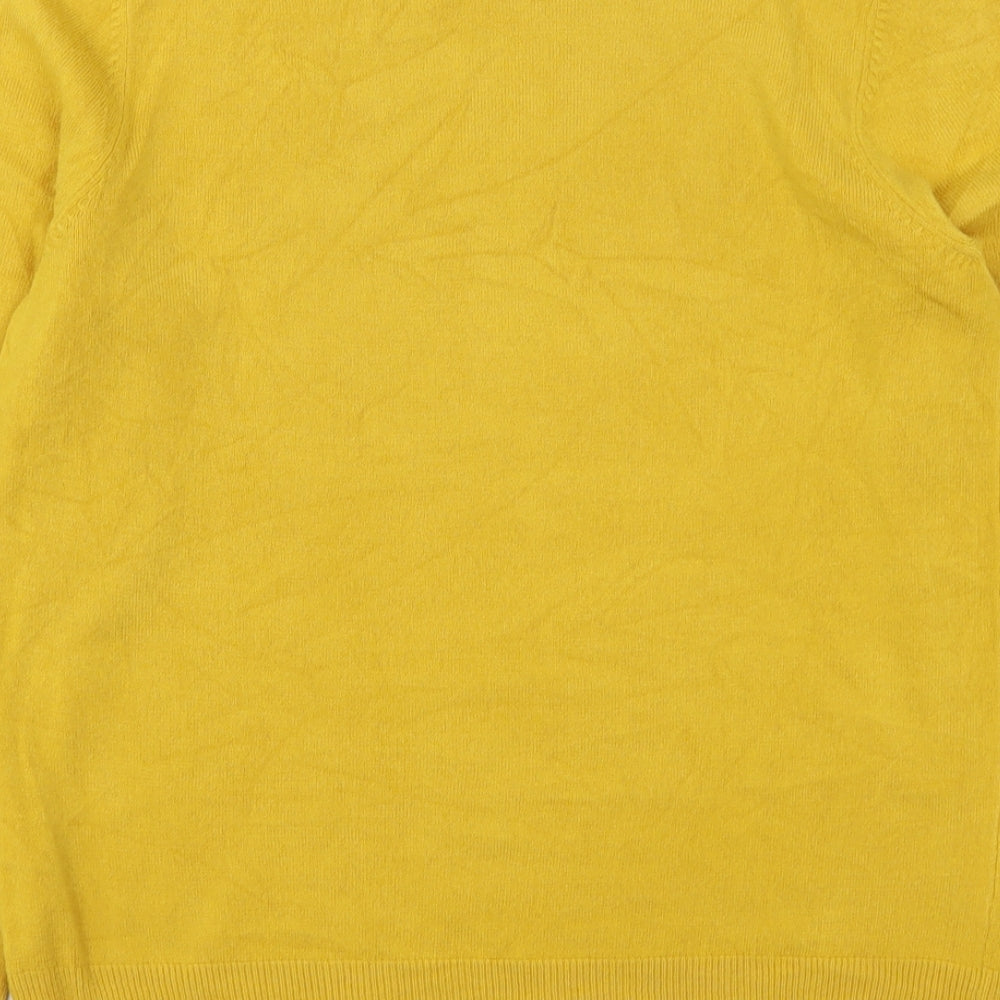 Matalan Womens Yellow Round Neck Acrylic Pullover Jumper Size 12