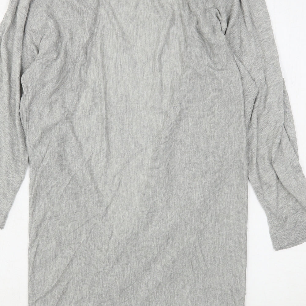 H&M Womens Grey V-Neck Viscose Cardigan Jumper Size M