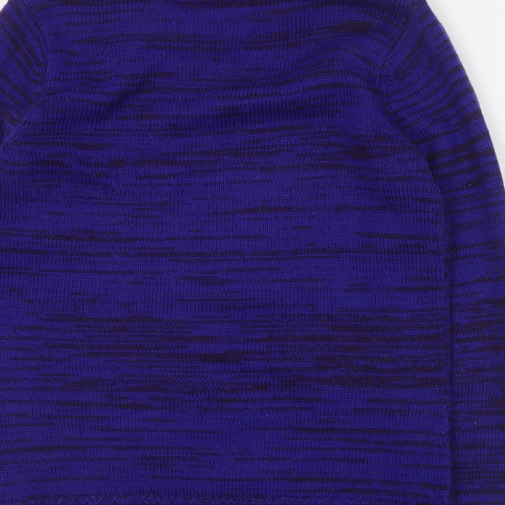 Bonmarché Womens Blue Round Neck Acrylic Pullover Jumper Size S