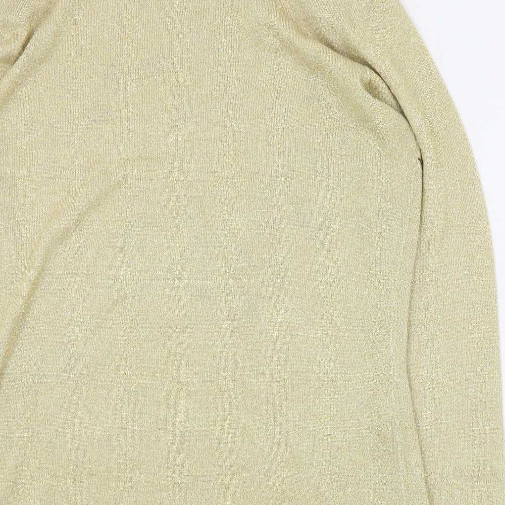 Casamia Womens Gold Mock Neck Rayon Pullover Jumper Size M