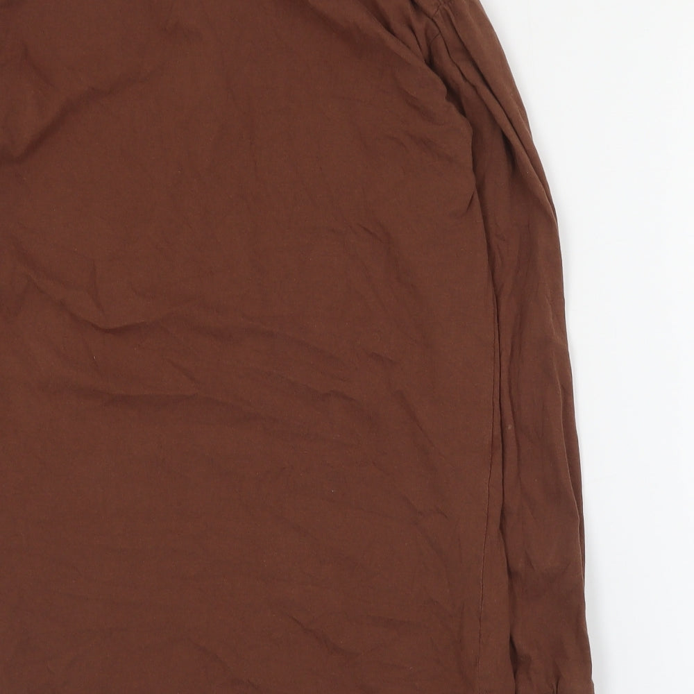 Threadbare Womens Brown Cotton Basic Polo Size 10 Collared