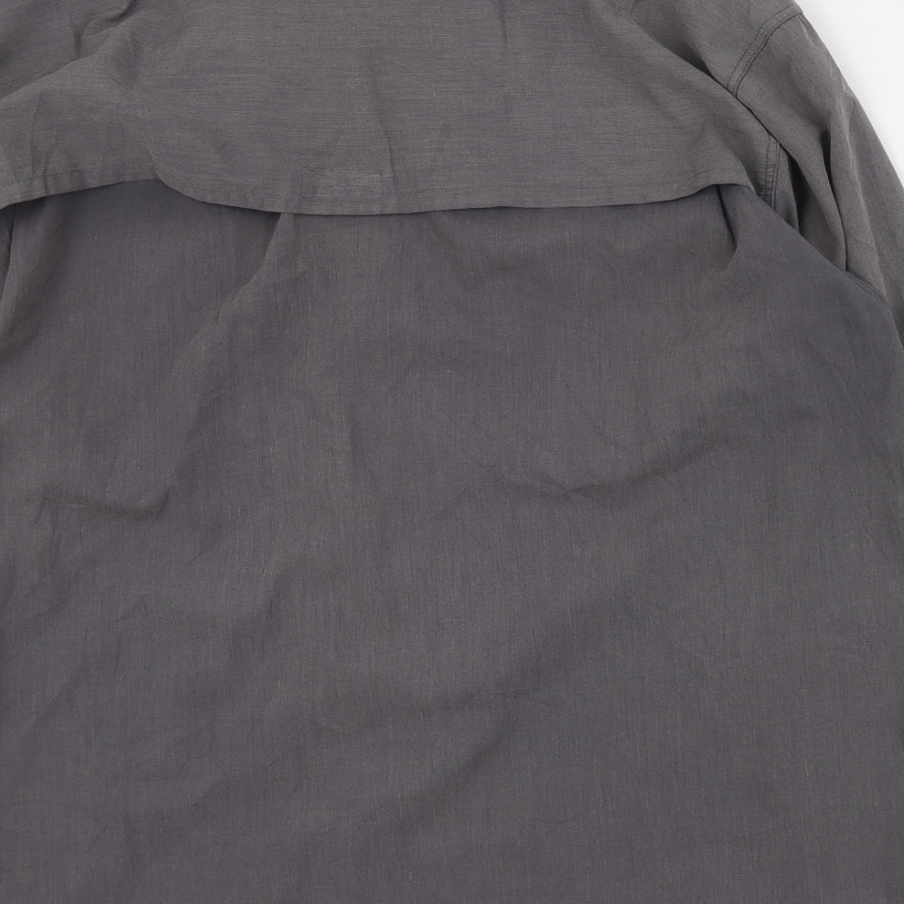 Mountain Craft Mens Grey Polyester Button-Up Size L Collared Button