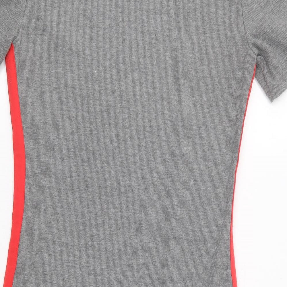 H&M Womens Grey Polyester Bodycon Size 42 Round Neck