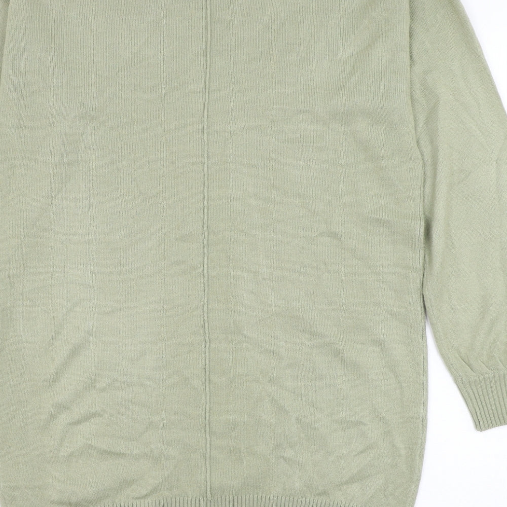 NEXT Womens Green Round Neck Acrylic Pullover Jumper Size S