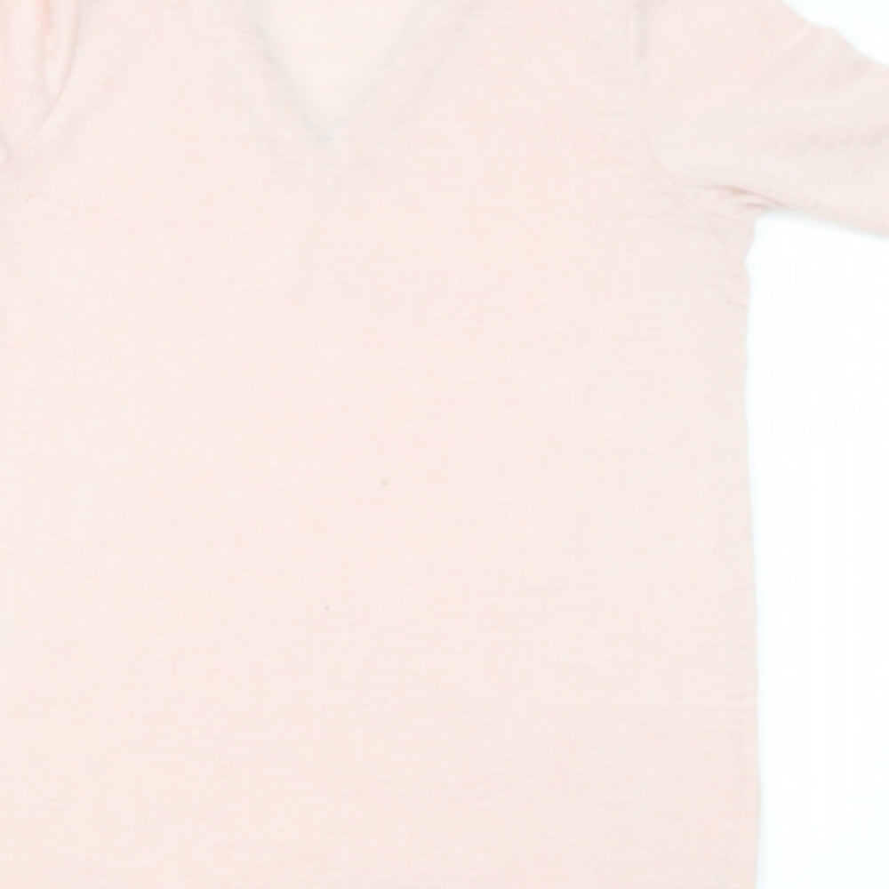 dunnes stores pink n Womens V-Neck Polyester Pullover Jumper Size 8