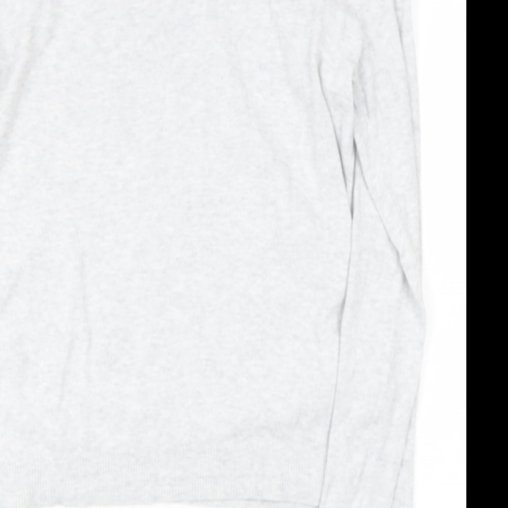 Oasis Womens Grey Cotton Basic Polo Size M Round Neck