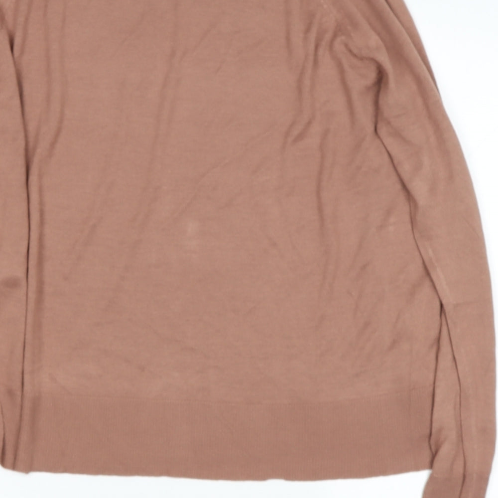 Preworn Womens Beige Round Neck Viscose Pullover Jumper Size M