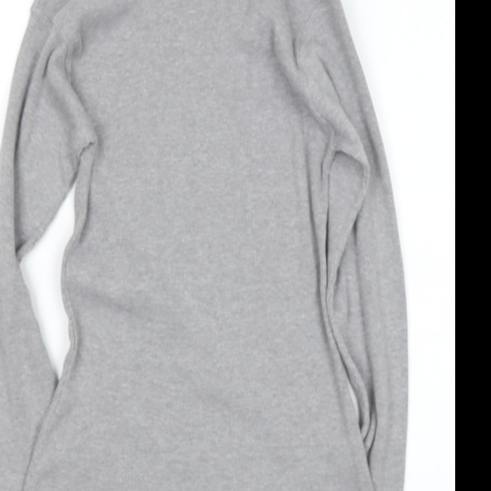 Sasha Girls Grey High Neck Cotton Henley Jumper Size 15 Years