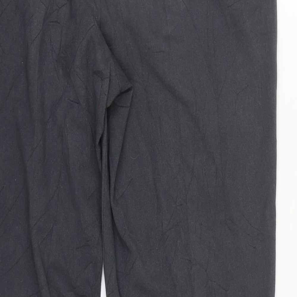 Marks and Spencer Womens Grey Polyester Trousers Size 12 L29 in Regular Zip