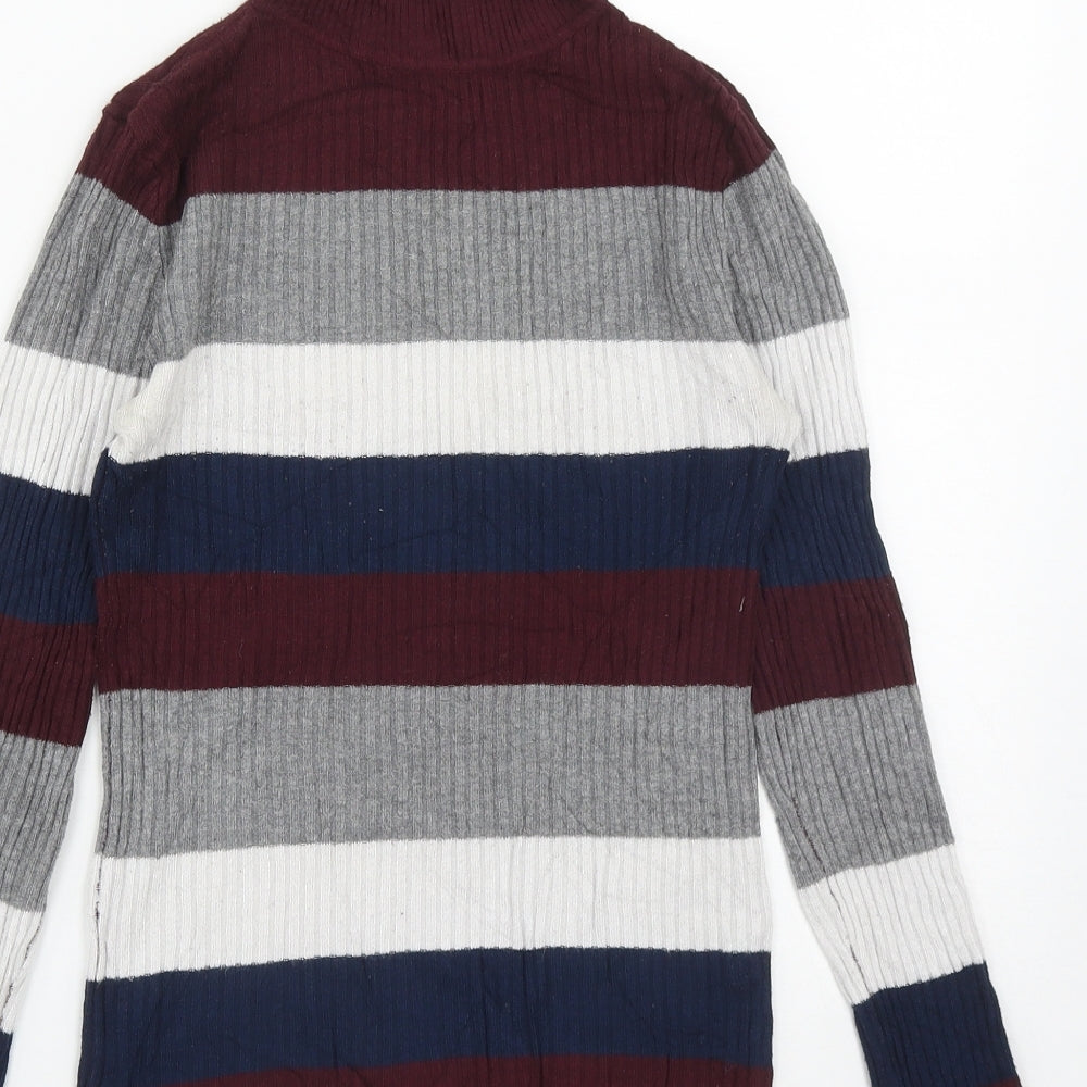 Atmosphere Womens Multicoloured Roll Neck Striped Polyester Pullover Jumper Size 10