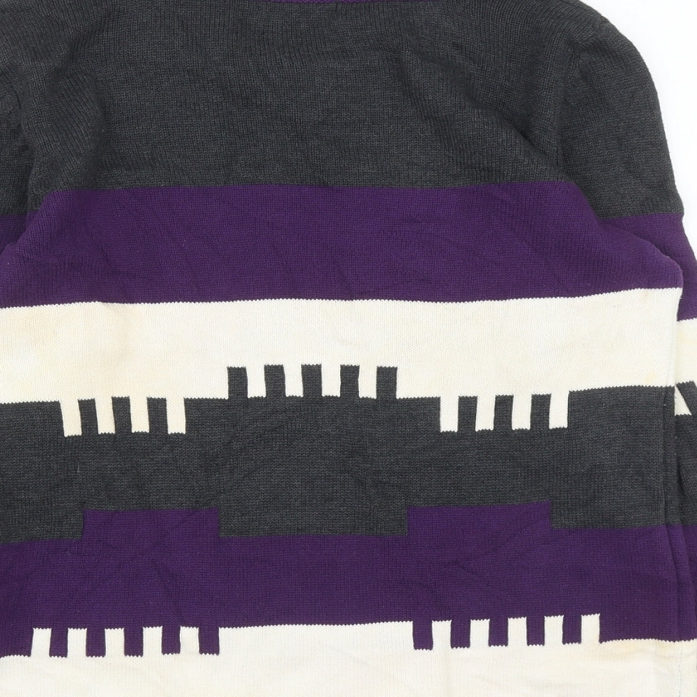 Bonprix Collection Womens Multicoloured Round Neck Geometric Acrylic Pullover Jumper Size 12 - size 12-14