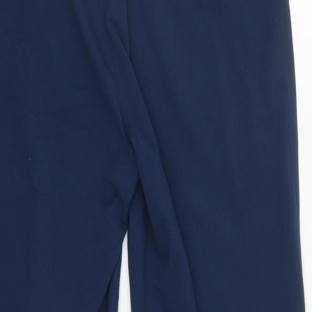 EMERCO Womens Blue Polyester Trousers Size 16 L27 in Regular Zip