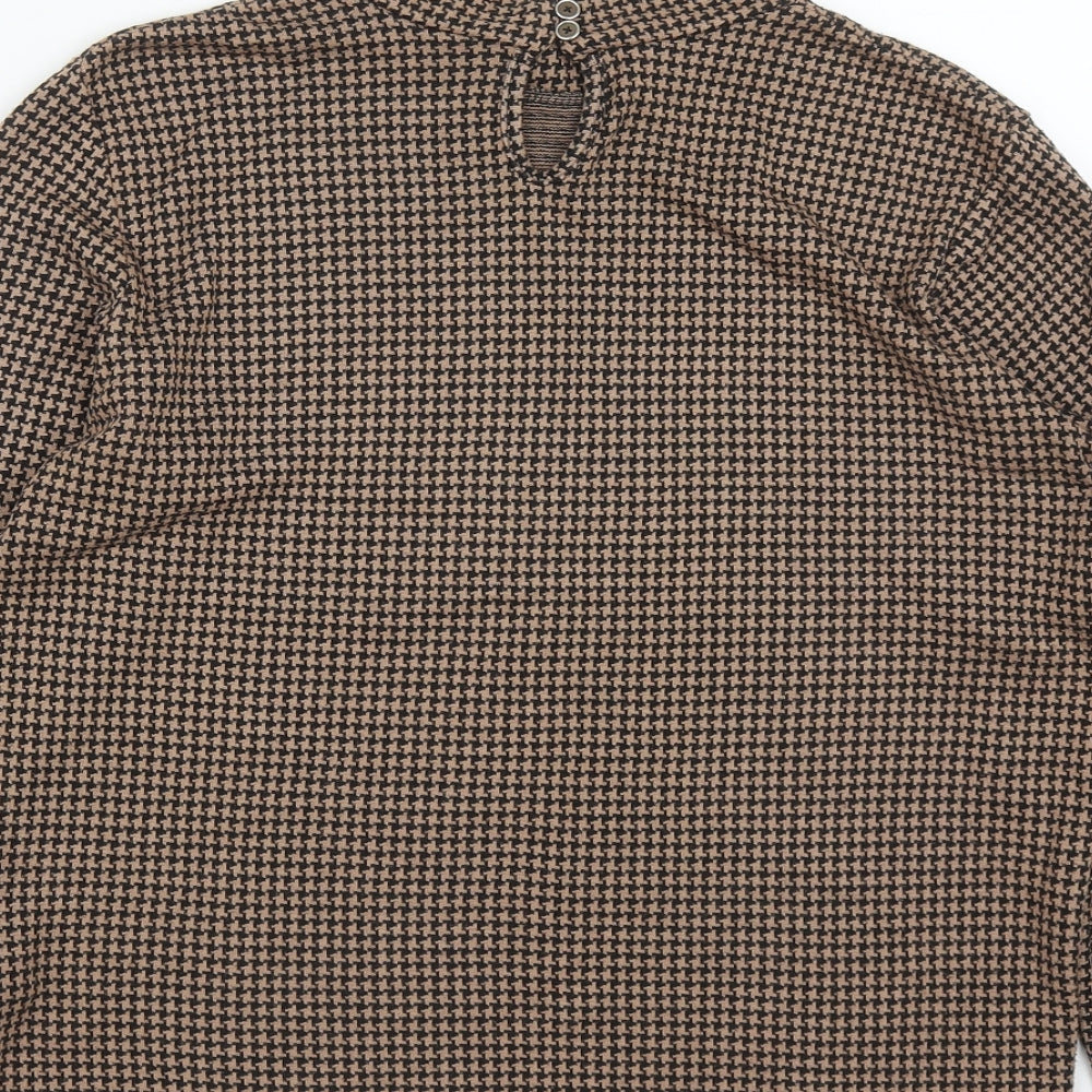 Primark Womens High Neck Houndstooth Polyester Pullover Jumper Size L