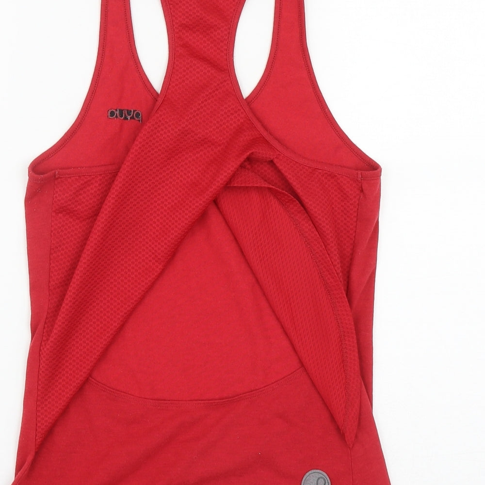 Pyua Womens Red Polyester Basic T-Shirt Size S Round Neck