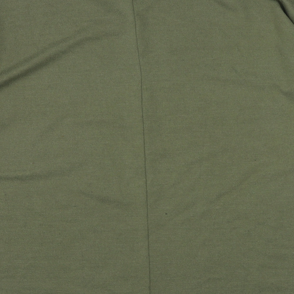 New Look Womens Green V-Neck Polyester Pullover Jumper Size M