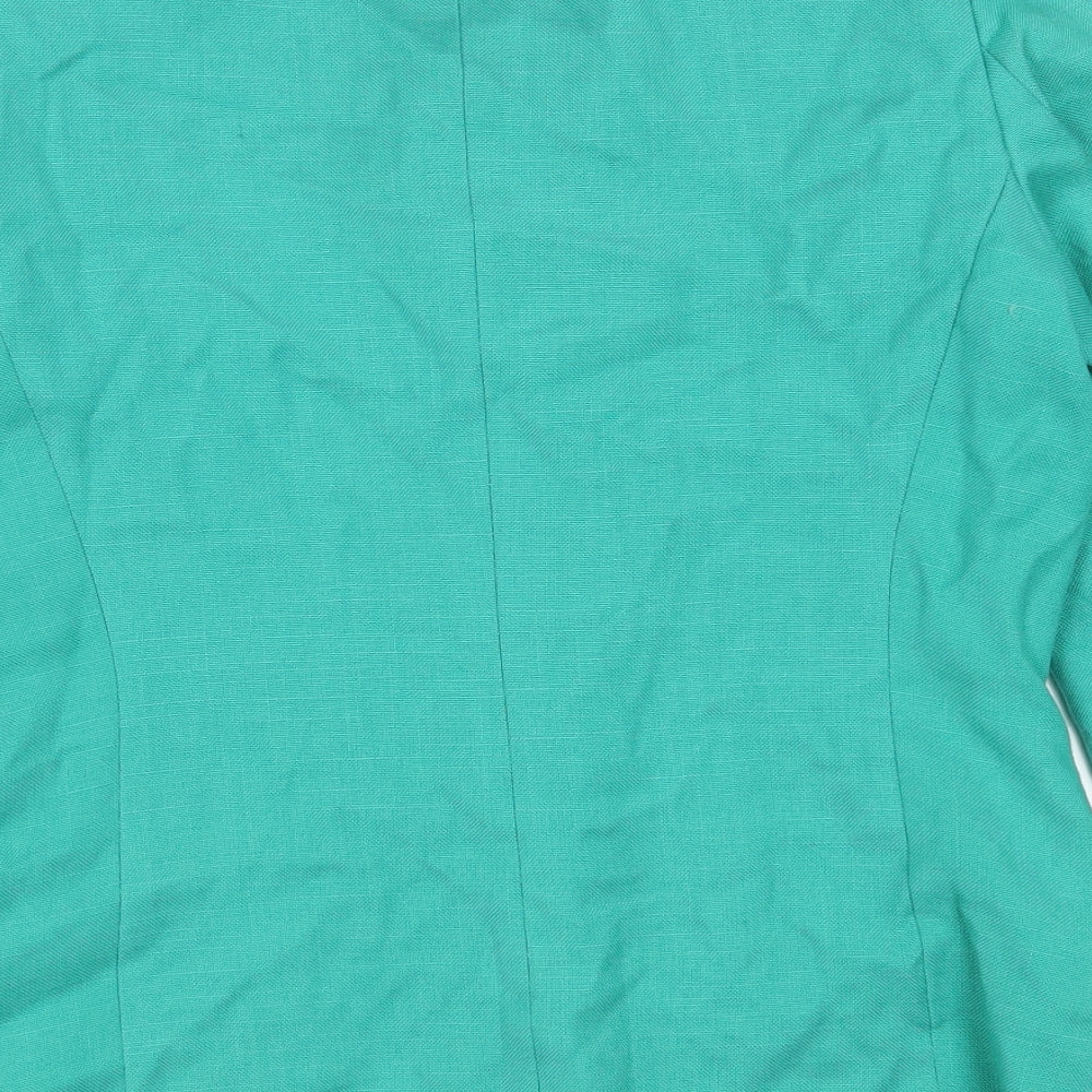 David Barry Womens Green Jacket Blazer Size 14 Button