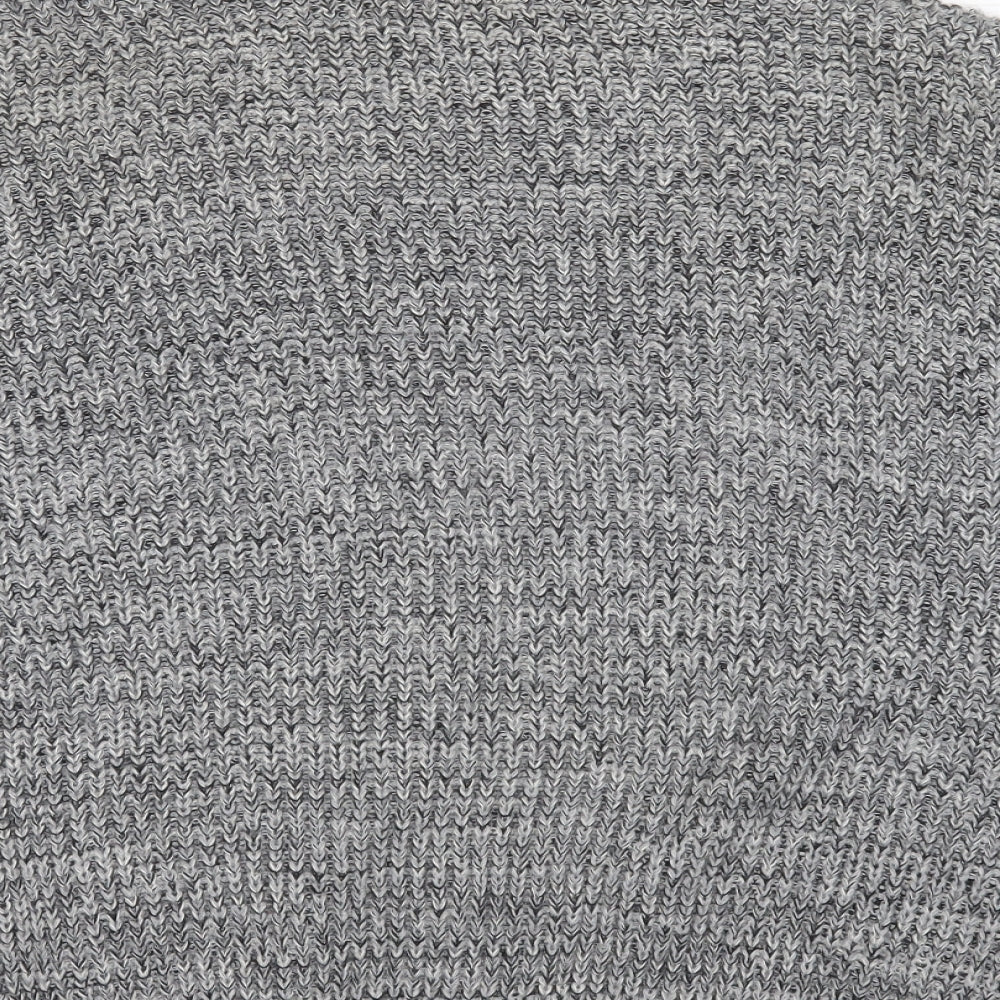 Topshop Womens Grey V-Neck Acrylic Cardigan Jumper Size 10