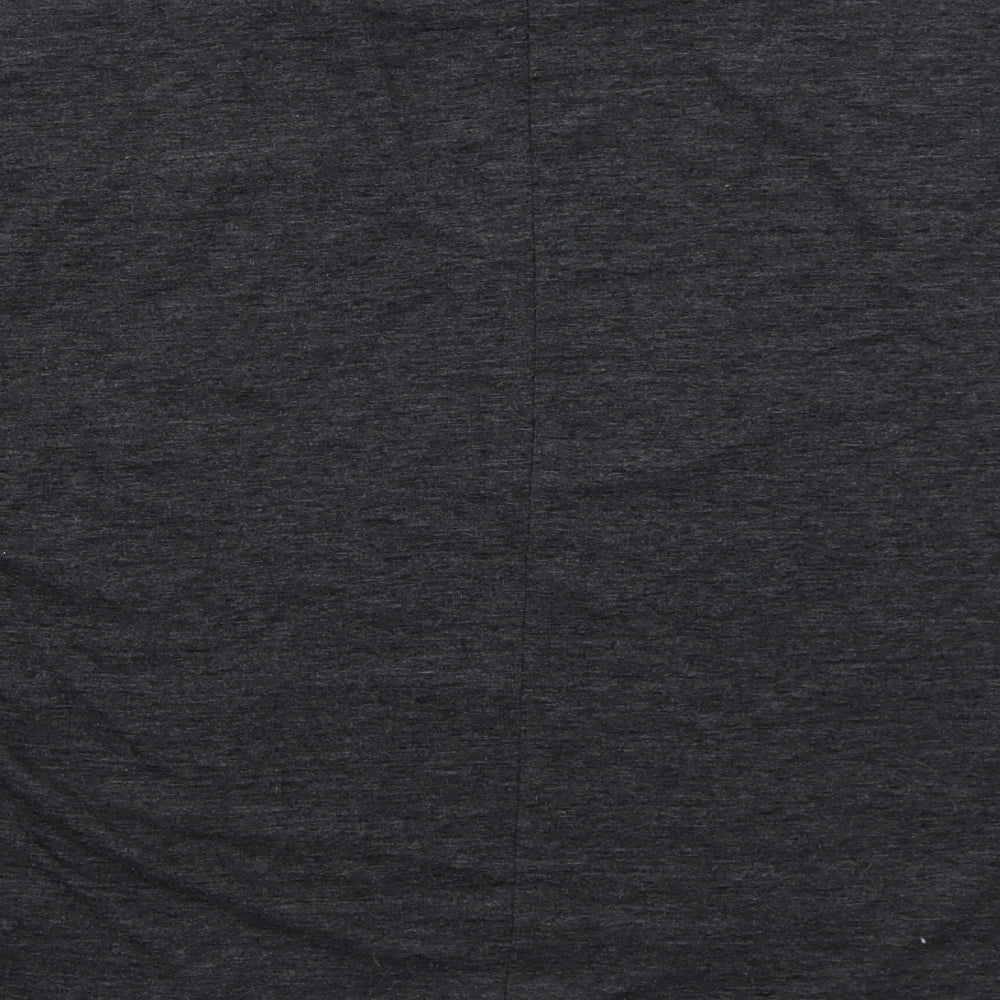 Topshop Womens Grey Cotton Basic T-Shirt Size 8 Round Neck