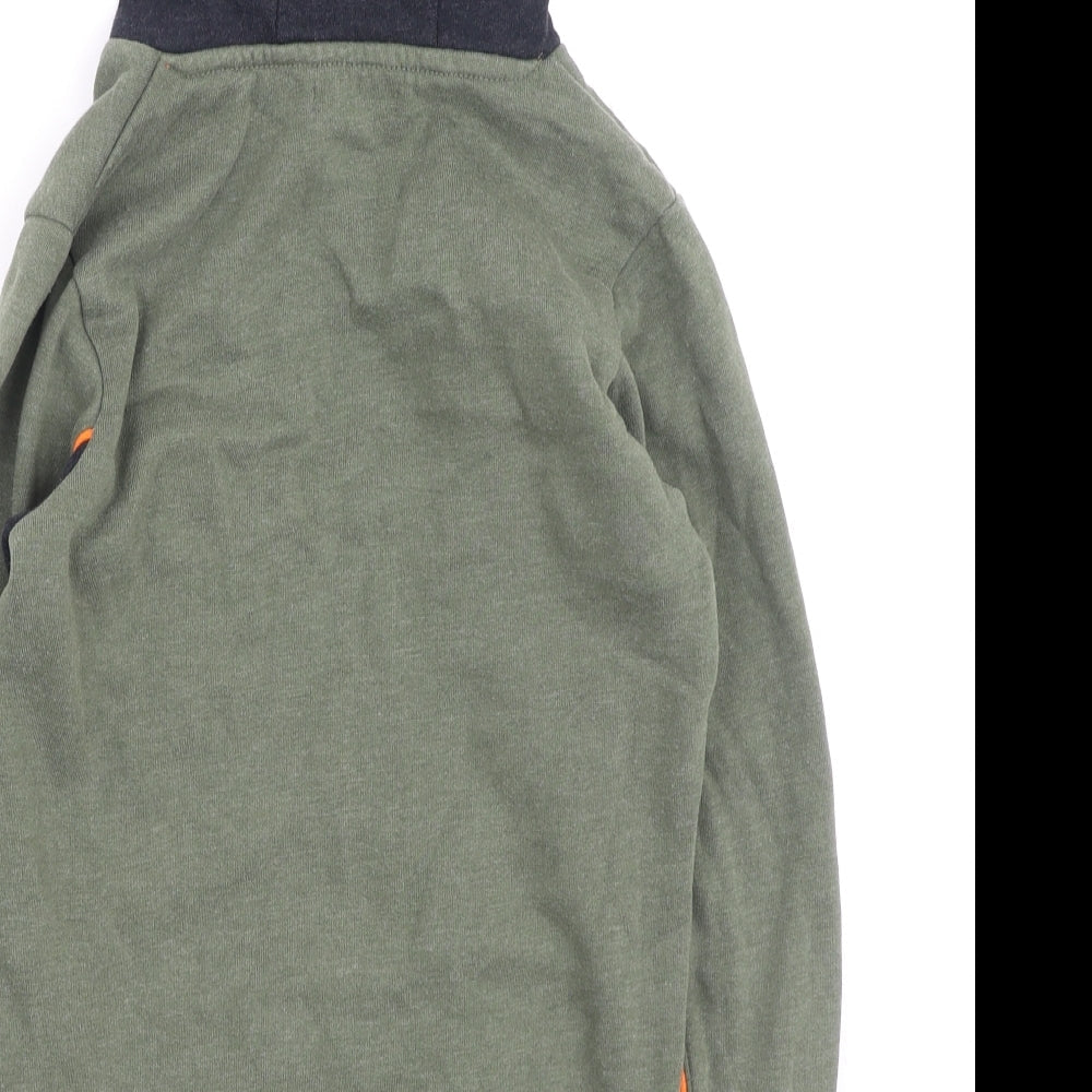 Preworn Boys Green Cotton Pullover Hoodie Size 7 Years