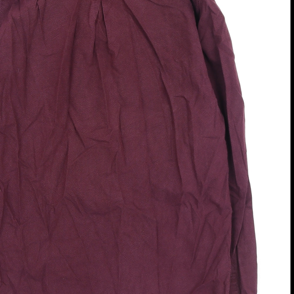 River Island Mens Purple Cotton Button-Up Size L Collared
