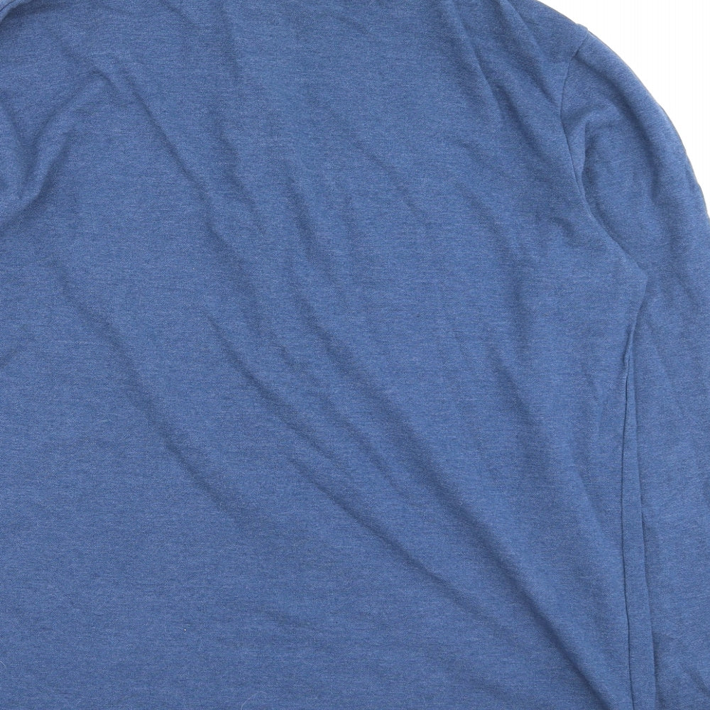 atlasformen Mens Blue Cotton Button-Up Size L Collared