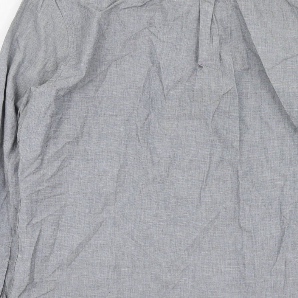 Burton Mens Grey Cotton Button-Up Size L Collared