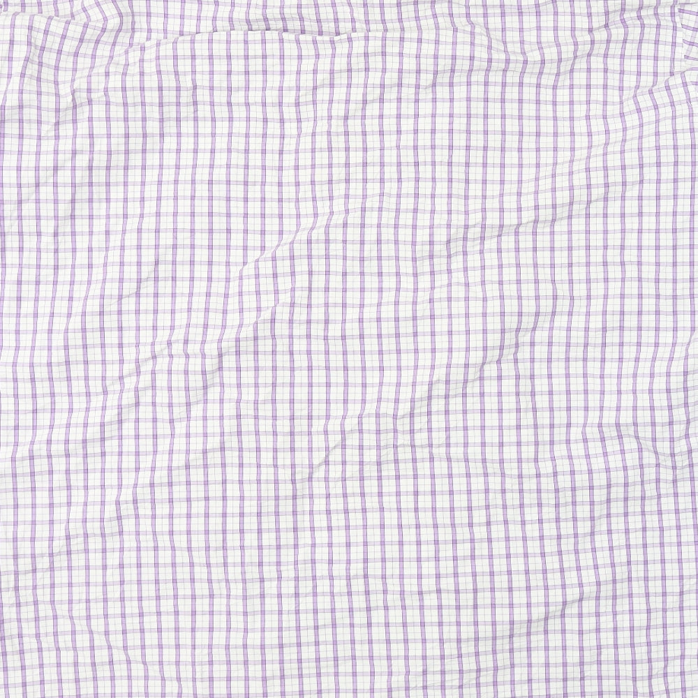 Grellie Mens White Plaid Cotton Button-Up Size XL Collared Button