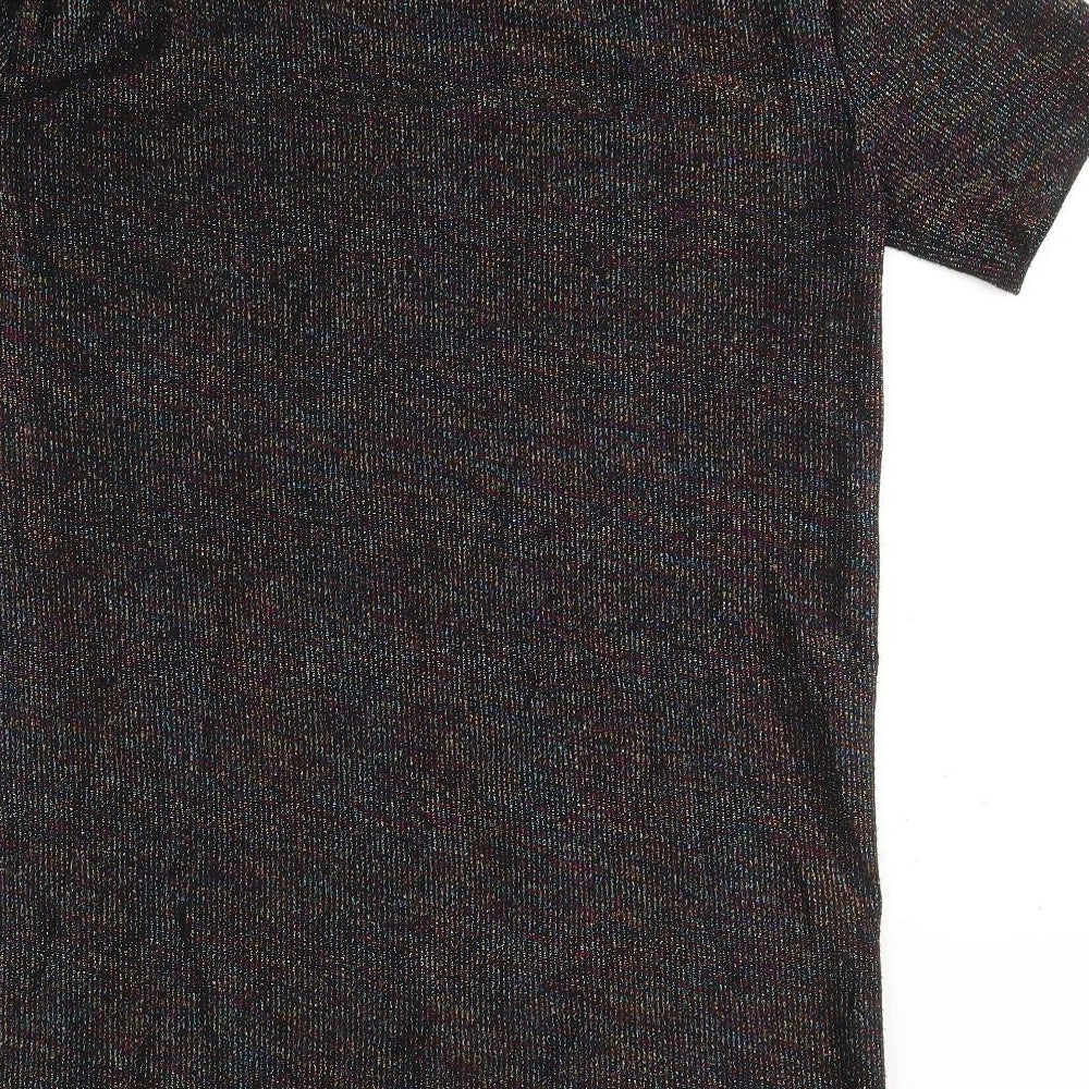 Zara Womens Black Polyester Tunic T-Shirt Size M Round Neck