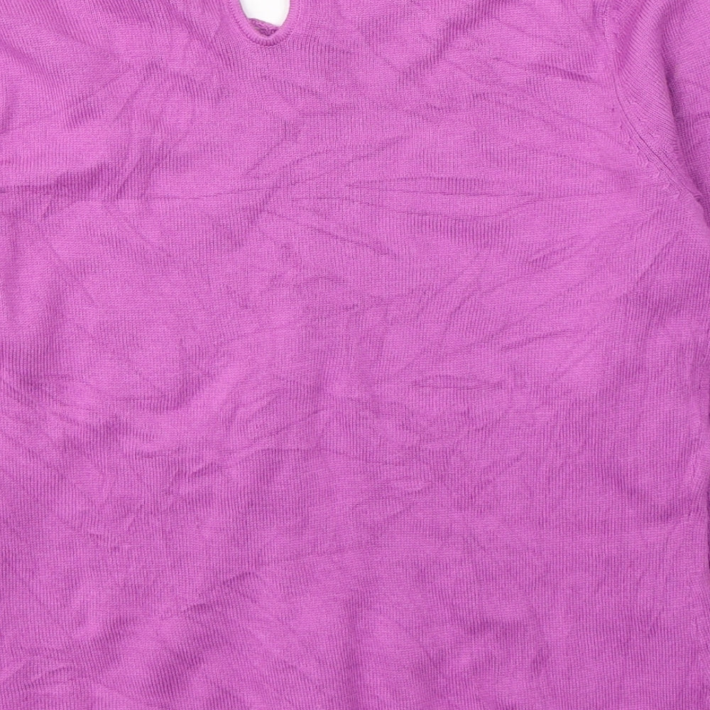 Monsoon Womens Pink Round Neck Acrylic Pullover Jumper Size 10