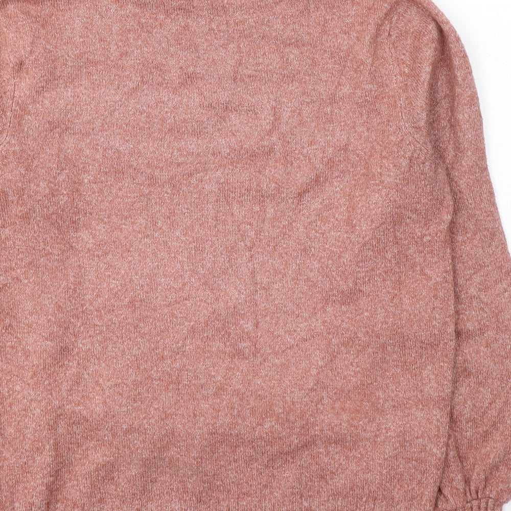 Villa Womens Pink Round Neck Polyester Pullover Jumper Size S