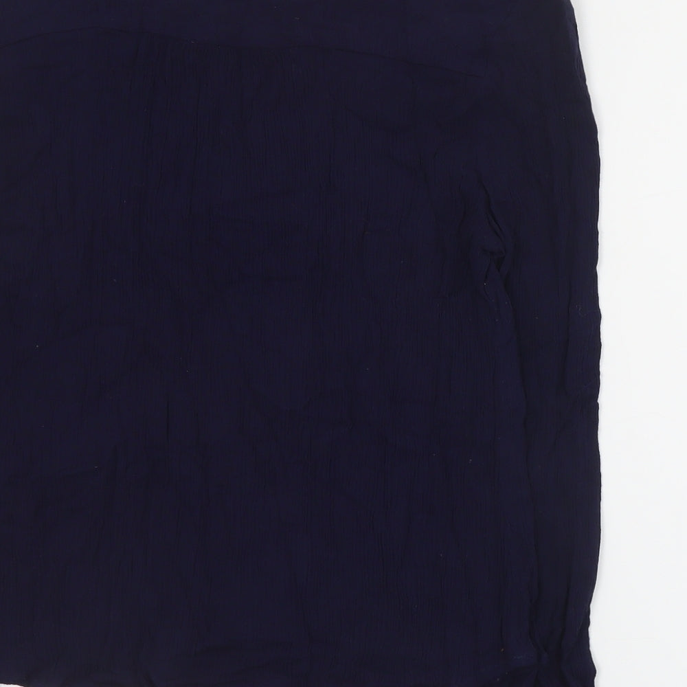 Sweewe Womens Blue Viscose Basic Blouse Size S V-Neck