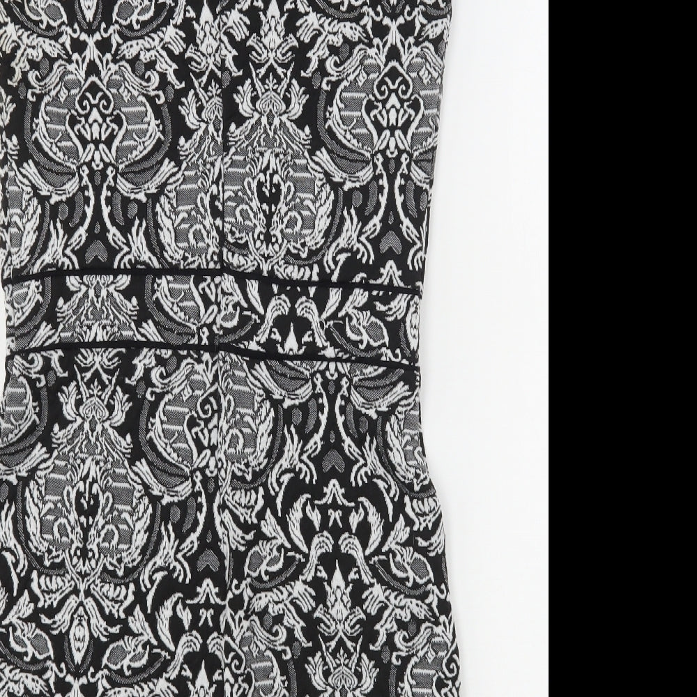 Miss Selfridge Womens Multicoloured Paisley Polyester Pencil Dress Size 10 High Neck