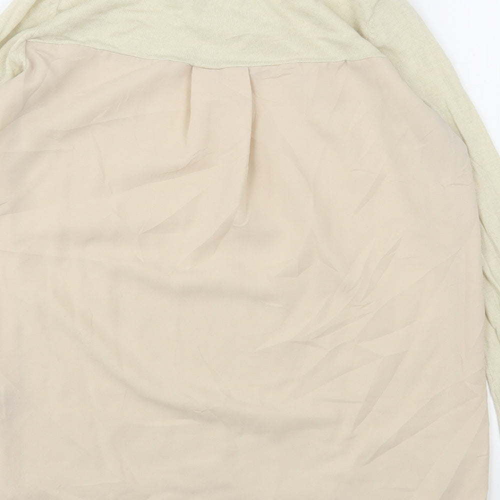 Topshop Womens Beige Round Neck Polyester Pullover Jumper Size 8