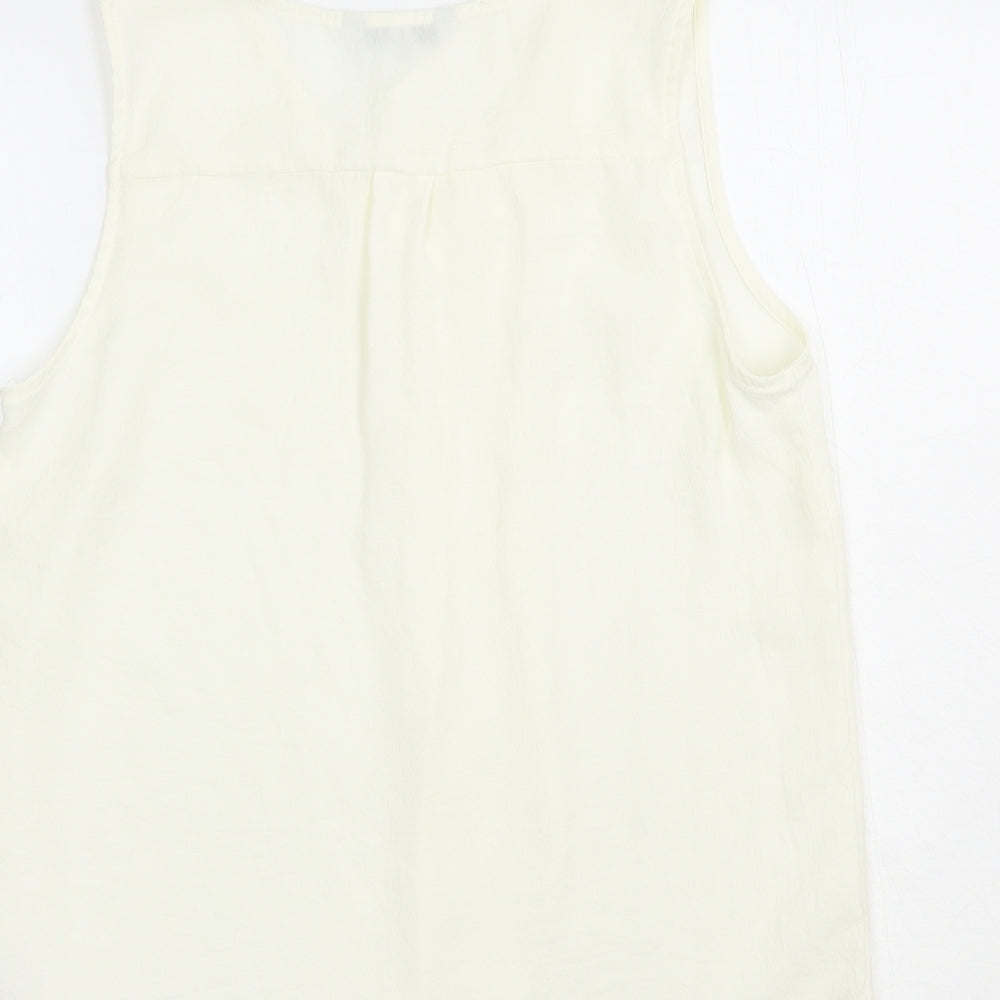 NEXT Womens Ivory Polyester Basic Blouse Size 10 V-Neck