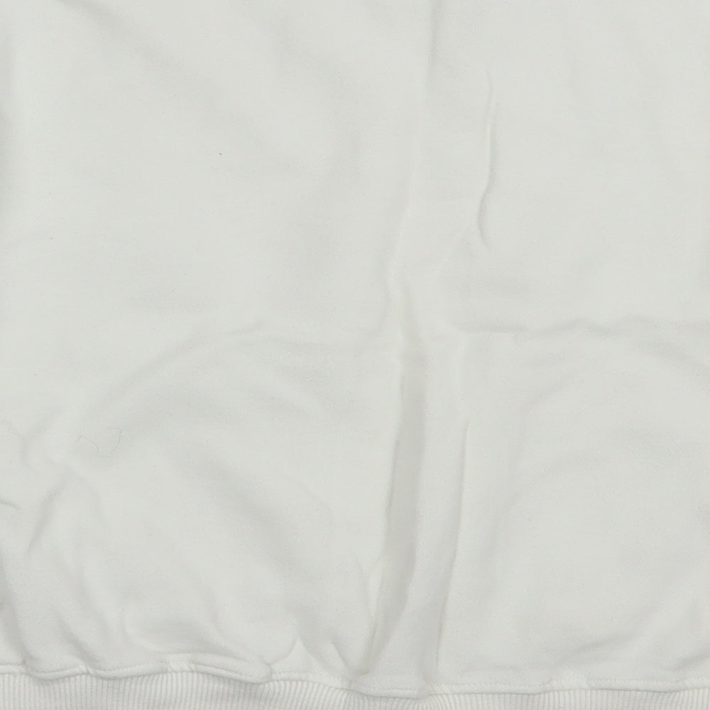 NEXT Girls White Cotton Pullover Sweatshirt Size 12 Years Pullover - Rainbow