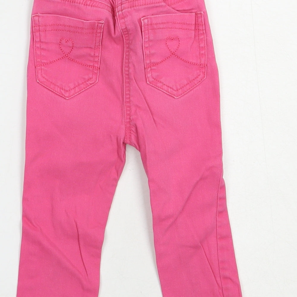 Denim Co. Baby Pink Cotton Jogger Jeans Size 18-24 Months Snap
