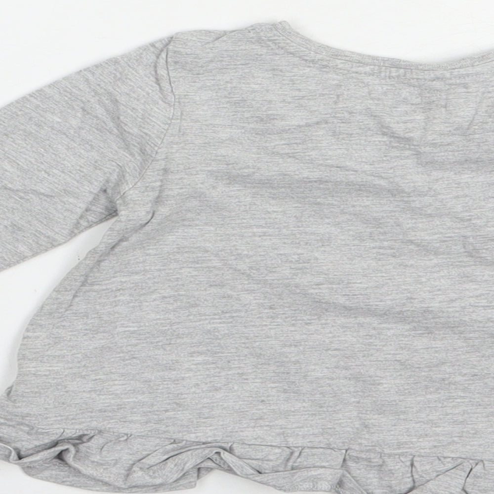 TU Baby Grey Cotton Basic T-Shirt Size 18-24 Months Crew Neck Pullover
