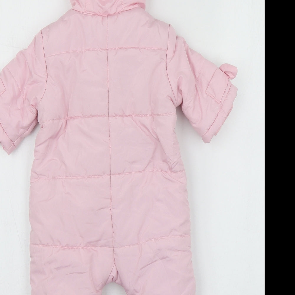 Love by Place Girls Pink Polyester Babygrow One-Piece Size 3-6 Months