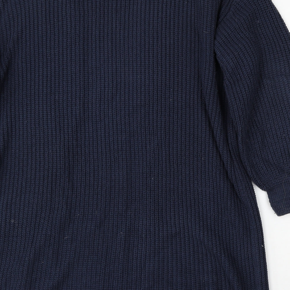 Very Womens Blue V-Neck Acrylic Cardigan Jumper Size 14