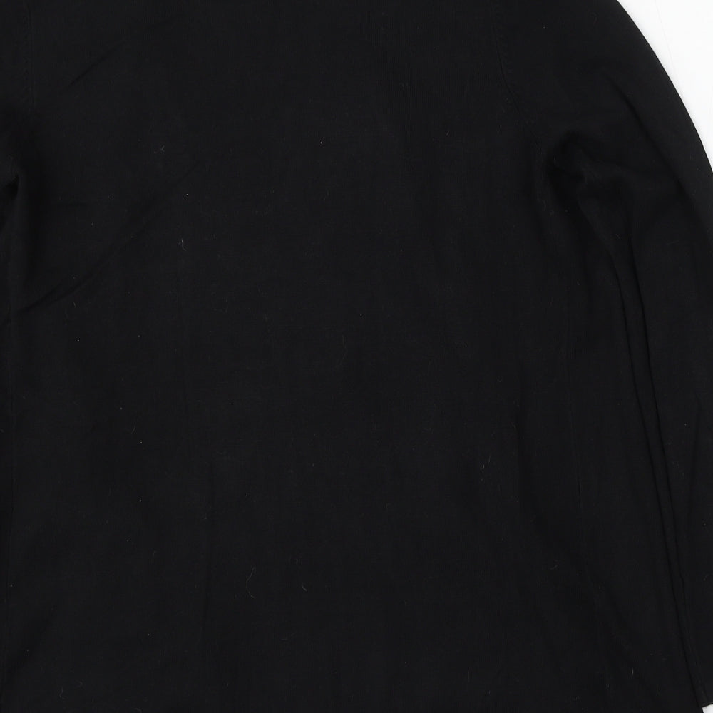 JAC Womens Black V-Neck Rayon Cardigan Jumper Size 12