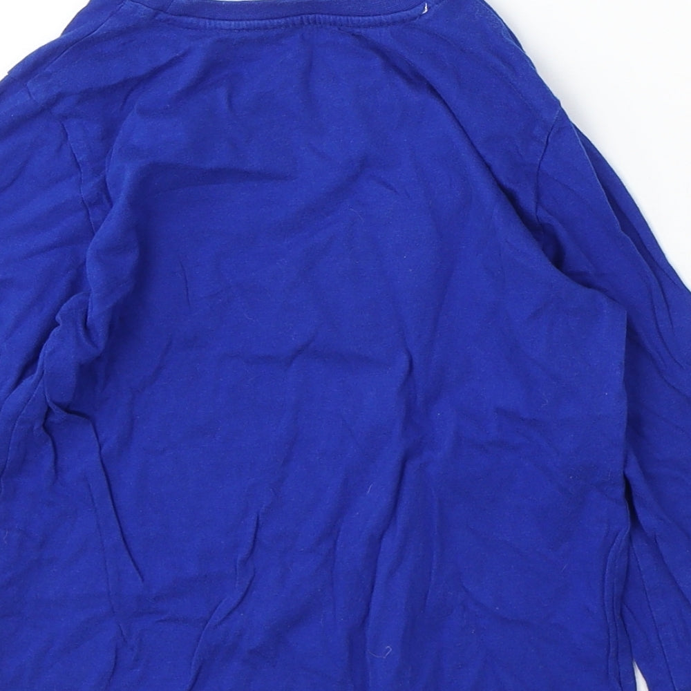 Primark Boys Blue Cotton Basic T-Shirt Size 5-6 Years Round Neck
