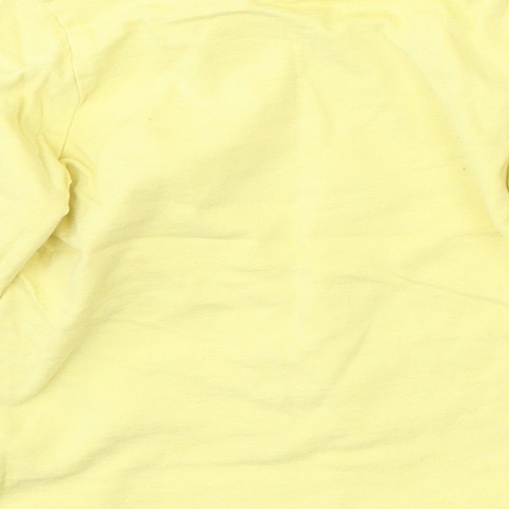 Nutmeg Girls Yellow Cotton Basic T-Shirt Size 12 Months Round Neck