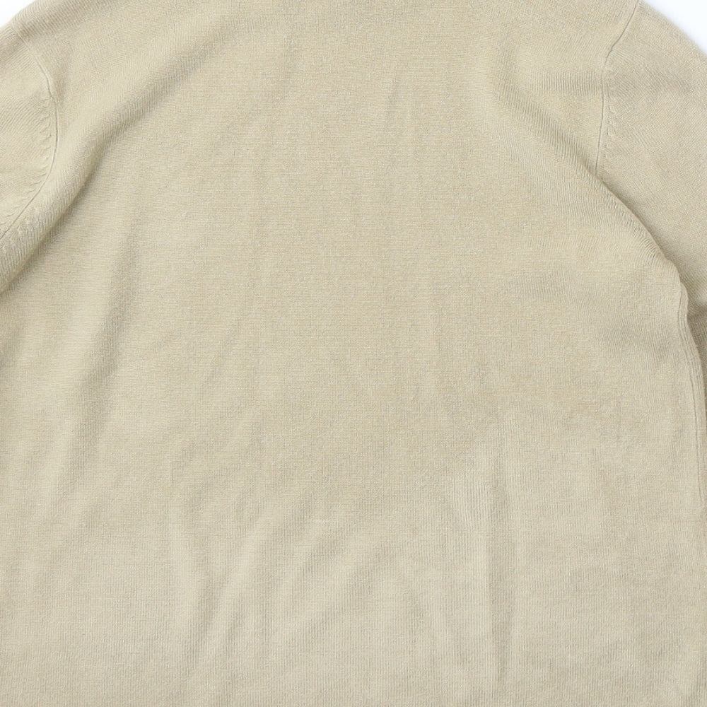 Bonmarché Womens Beige Round Neck Acrylic Pullover Jumper Size S
