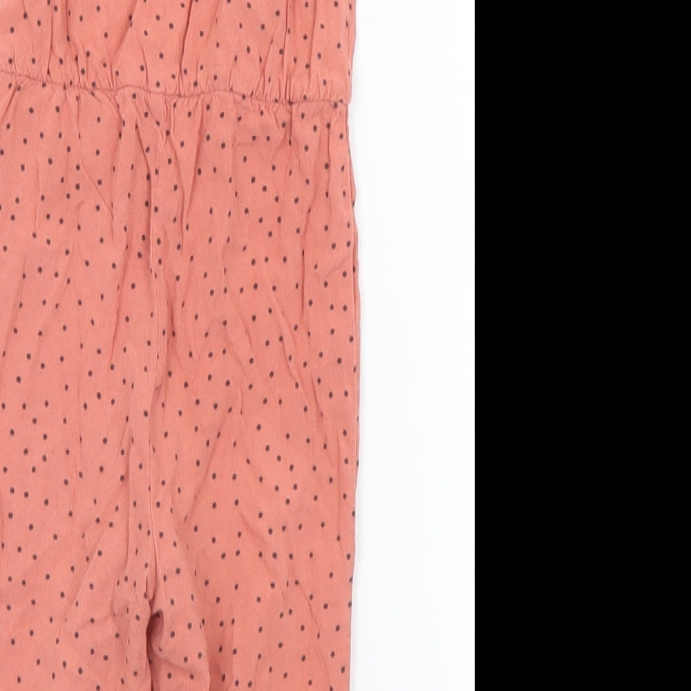 Primark Orange Polka Dot Viscose Jumpsuit Outfit/Set Size 6-9 Months Button