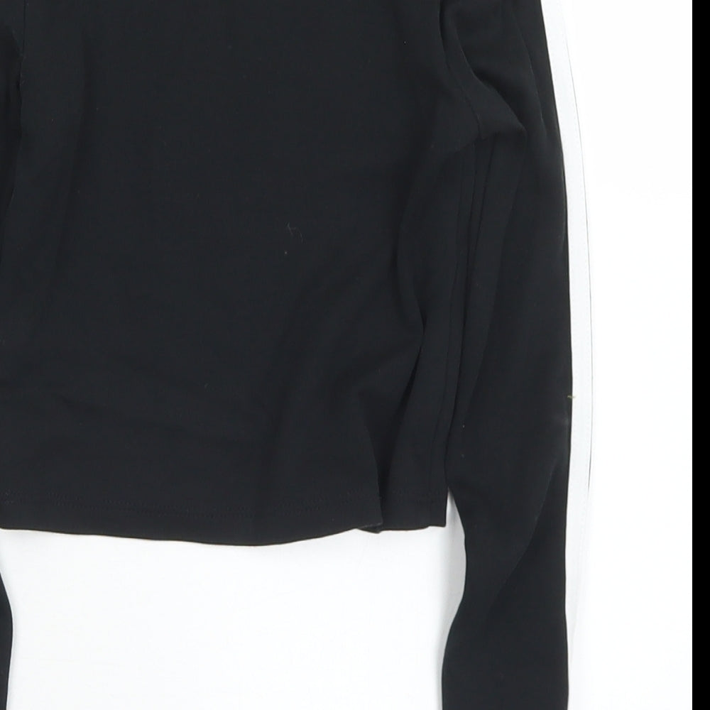 George Girls Black Cotton Pullover Sweatshirt Size 7-8 Years - Cropped