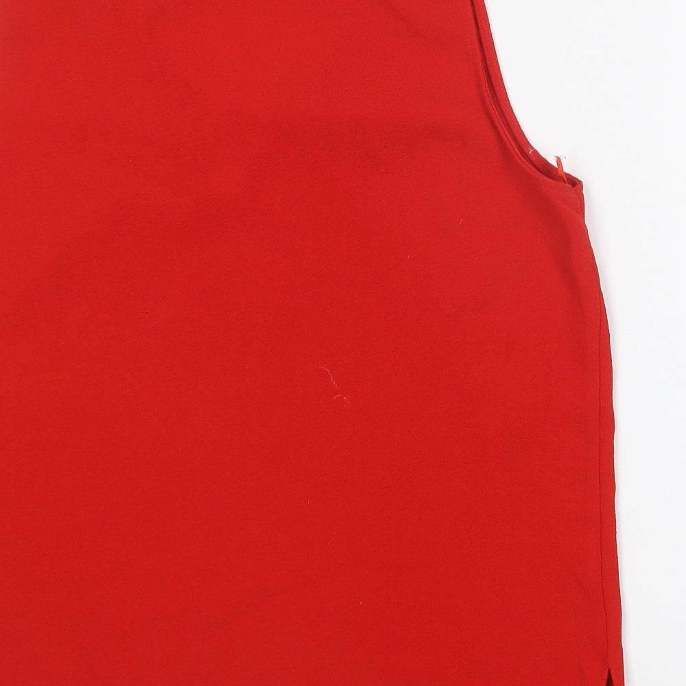 Primark Womens Red Polyester Basic Blouse Size 12 V-Neck