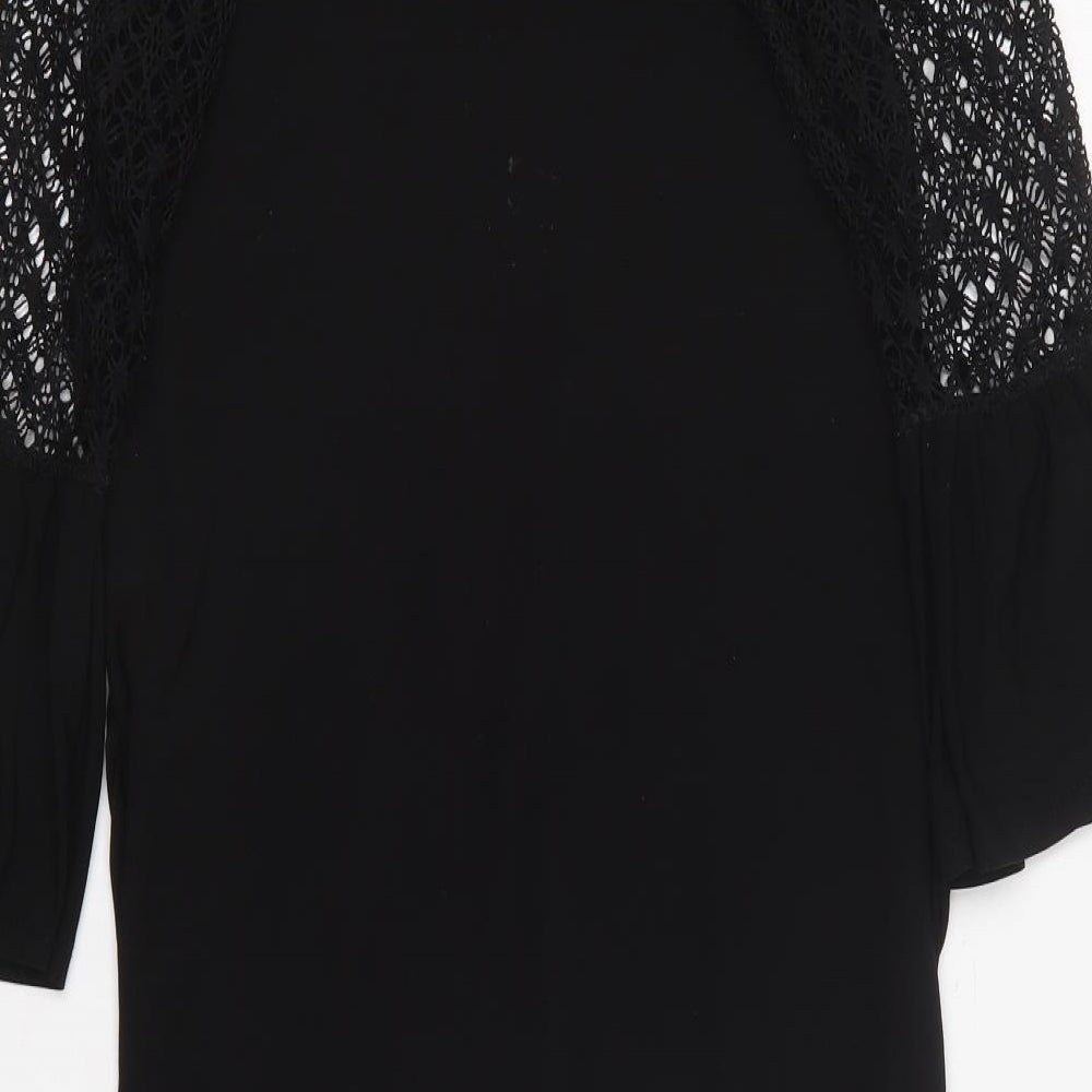 Blue Bell Womens Black Polyester Shift Size 8 Round Neck