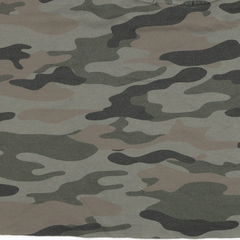Primark Womens Green Camouflage Polyester Pullover Sweatshirt Size 12 Pullover - Cropped