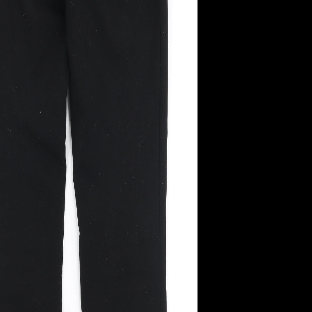 H&M Womens Black Polyester Trousers Size 8 L29 in Slim Zip